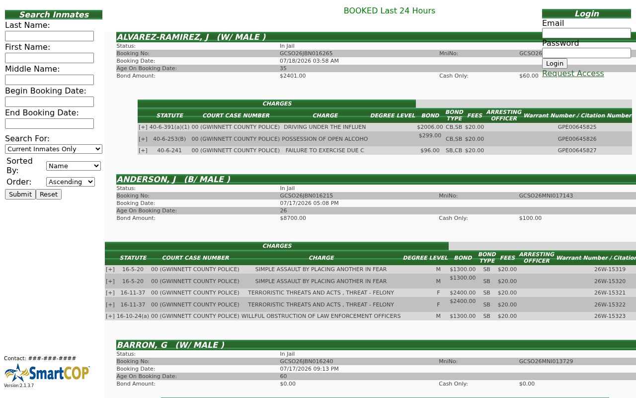 Gwinnett Sheriff Jail View booking search