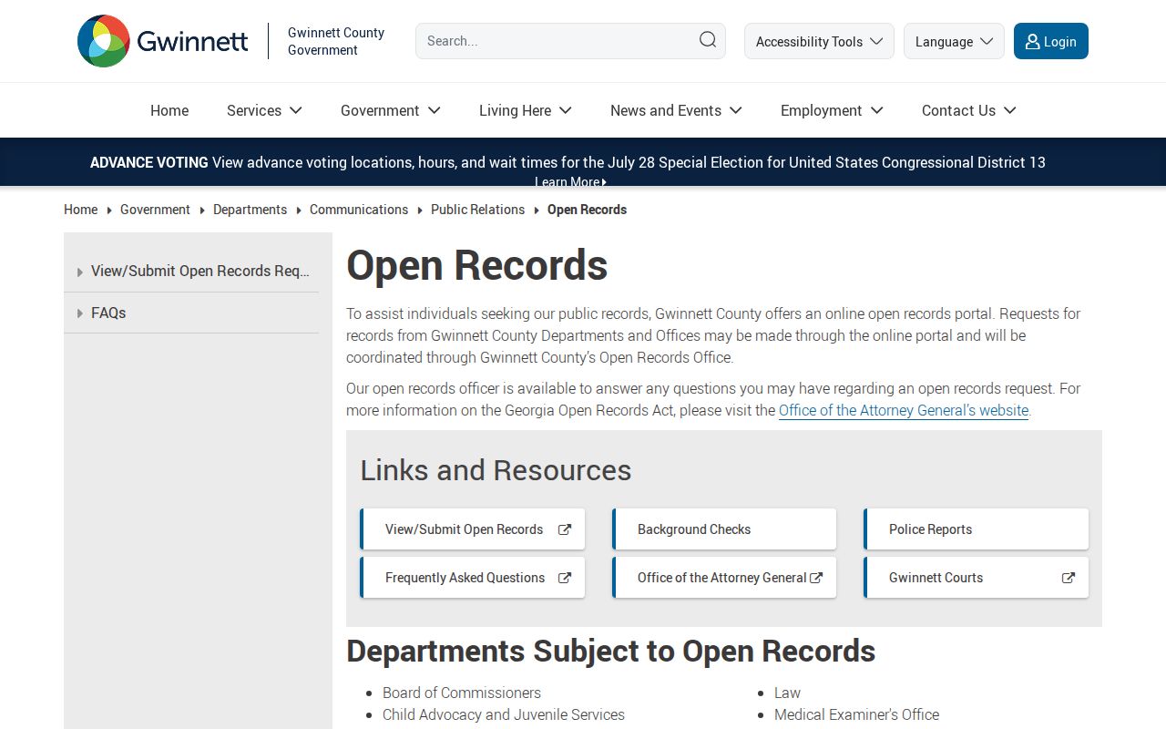 Gwinnett County criminal history open records portal