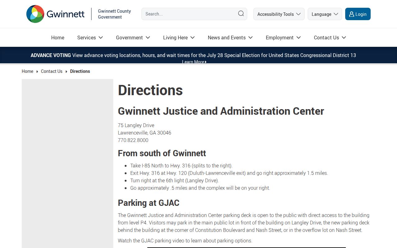 Gwinnett County criminal records justice center directions
