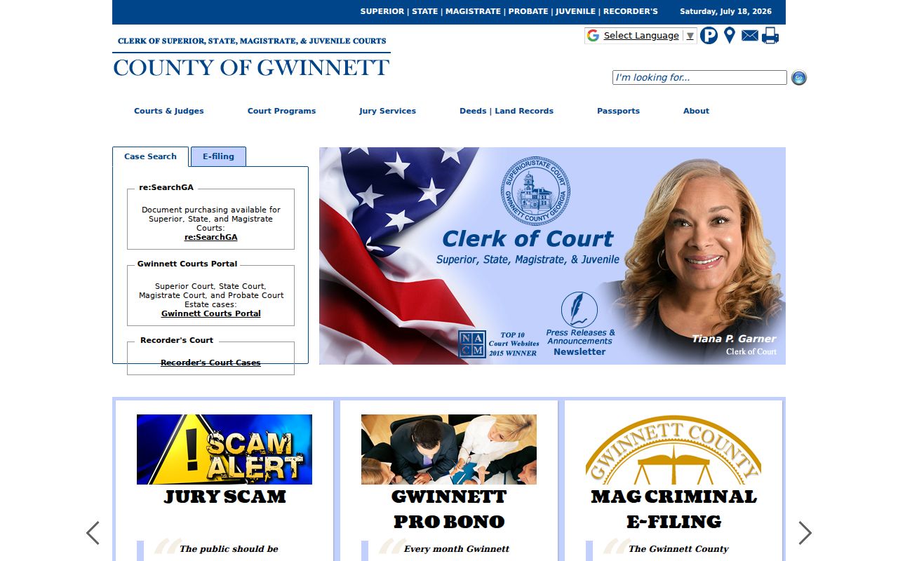 Gwinnett County criminal history court case gateway